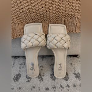 Shein - Braided Square Toe Sandals, Size 8.5